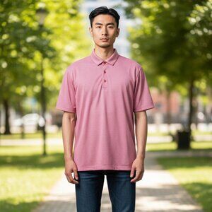 Callaway Men's Opti-Dri Pink Diamond Pattern Polo Shirt L Short Sleeve Golf Top